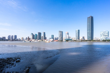 Obraz premium panoramic cityscape in shanghai