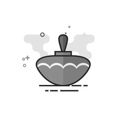Top toy icon in flat outlined grayscale style. Vector illustration.