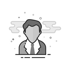 Businessman icon in flat outlined grayscale style. Vector illustration.