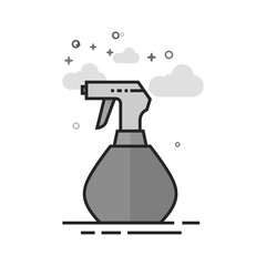 Sprayer bottle icon in flat outlined grayscale style. Vector illustration.