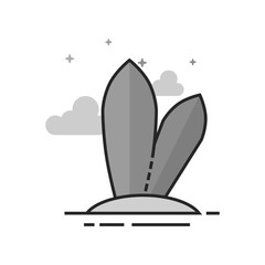 Surf board icon in flat outlined grayscale style. Vector illustration.