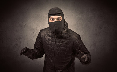 Burglar with tool.