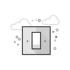 Electric switch icon in flat outlined grayscale style. Vector illustration.