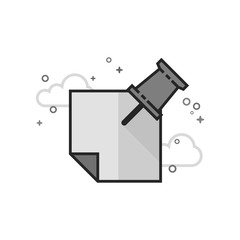 Obraz premium Sticky note icon in flat outlined grayscale style. Vector illustration.