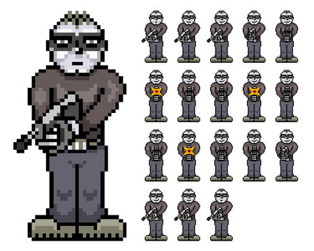 Bad Guy - Tommy Tombstone Retro Pixel Art Sprite Sheet