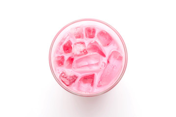 pink strawberry milkshake