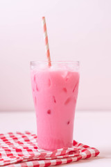 pink strawberry milkshake