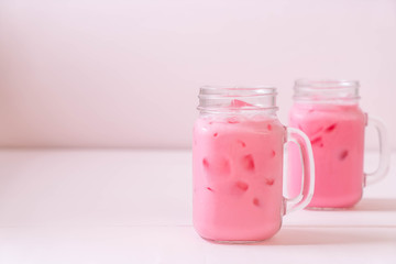 pink strawberry milkshake