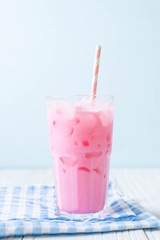 pink strawberry milkshake