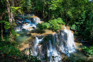 Huay mae khamin waterfall in Kanchanaburi Thailand