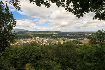 Fototapeta na wymiar Viewpoint Kleiner Mannstein towards Fischbach