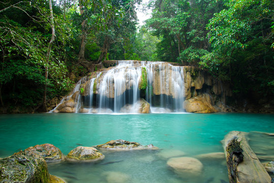 Erawan waterfall in Kanchanaburi Thailand © khamkula