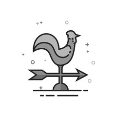 Wind vane icon in doodle sketch lines. Vector illustration.