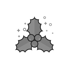 Christmas garland icon in flat outlined grayscale style. Vector illustration.