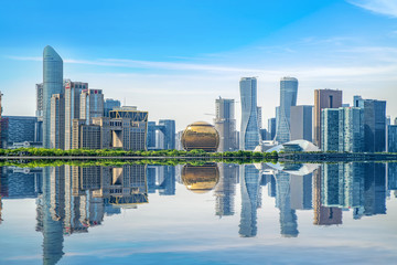 Skyline of urban architectural landscape in Hangzhou