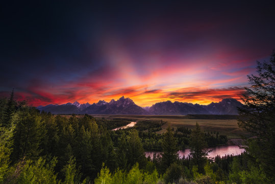 Summer Sunset At Snake River Overlook