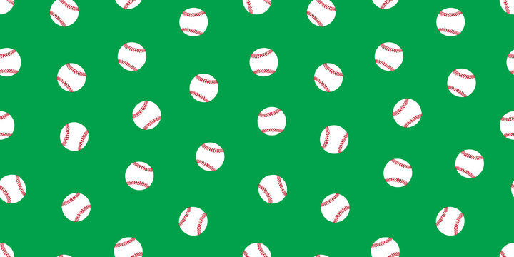 Baseball seamless pattern softball vector isolated illustration wallpaper background icon green