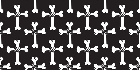 cross bone seamless pattern Halloween vector isolated Christ cross wallpaper background