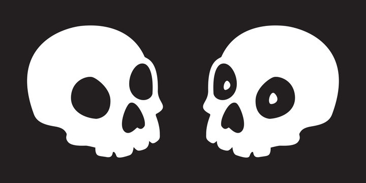 skull icon vector bone Halloween illustration character black
