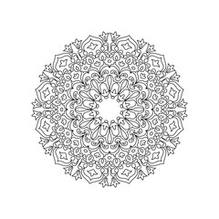 Symmetric mandala of coloring book for adults