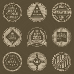 Vector labels. Vintage style. Grunge design