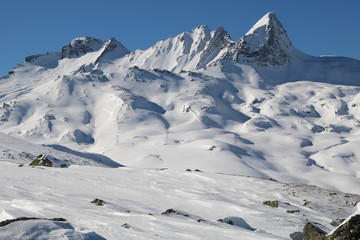 Skitourenparadies Bivio  Piz Mäder 3001m, Piz Turba 3018m, Piz Forcellina © Reinhold Einsiedler