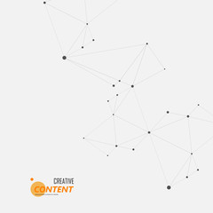 Technology abstract background with connected line and dots. Vector geometric illustration