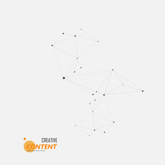 Technology abstract background with connected line and dots. Vector geometric illustration