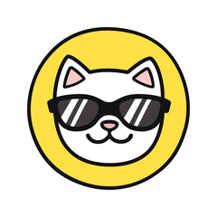 Cat face in sunglasses