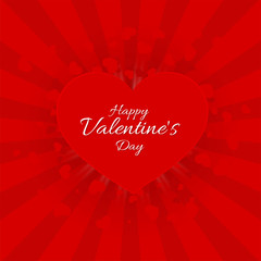 Greeting card for St. Valentine's Day. Heart is the symbol of all lovers. Vector illustration