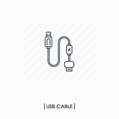 USB cable ouyline icon isolated