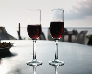 Friendship celebration drinks with andaman sea background