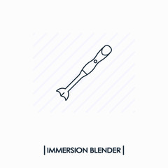 Immersion blender outline icon isolated