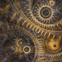 Abstract cogwheel steampunk background