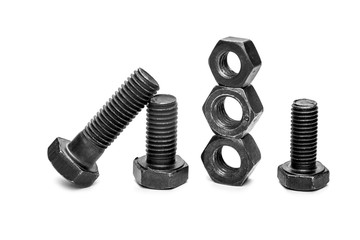 bolt and nut isolated on white background