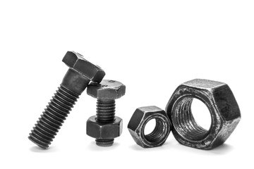 bolt and nut isolated on white background
