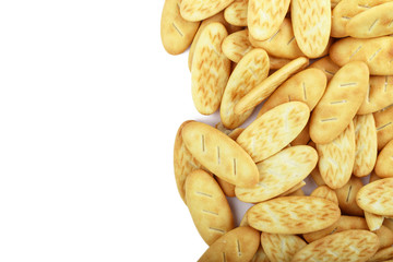 snack crackers on white background
