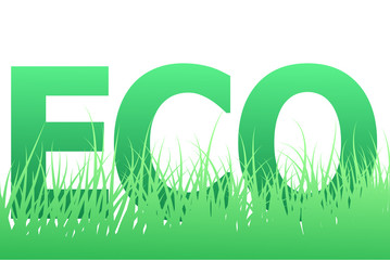 eco logo with grass vector illustration 