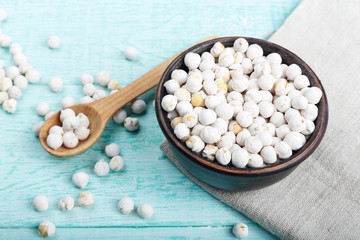 raw chickpeas in a plate