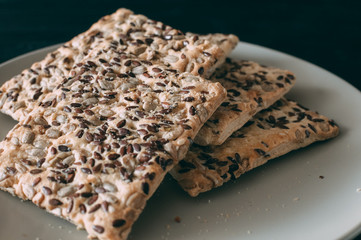 corn biscuits sprinkled with sesame seeds