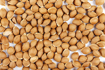 good for health, apricot seed background . use in food and cosmetics. top view