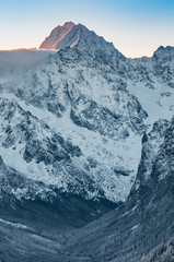 Winter mountain landscape, Gerlach, highest peak of Tatra mountains © tomeyk