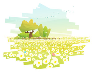 Beautiful landscape background , vector , illustration