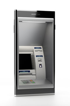 Mobile phone with atm machine