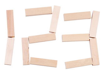 Numeral wooden isolation