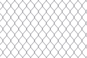 Fototapeta premium Creative vector illustration of chain link fence wire mesh steel metal isolated on transparent background. Art design gate made. Prison barrier, secured property. Abstract concept graphic element