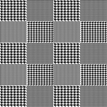 Creative vector illustration of fabric houndstooth seamless vector pattern background. Geometric print hounds tooth art design. Abstract concept english glen plaid graphic element for fashion