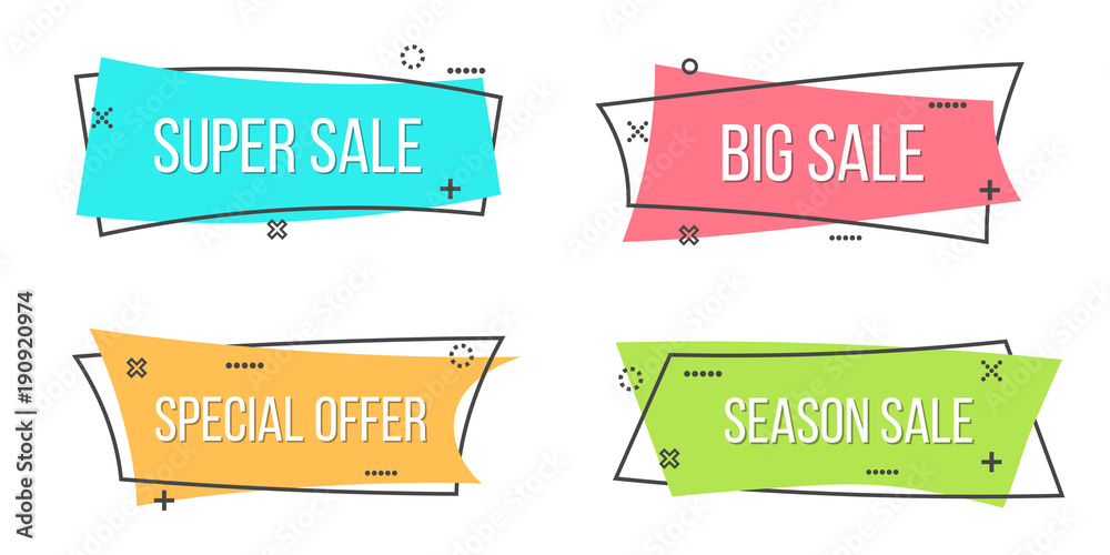Wall mural creative vector illustration of promotion ribbon banner isolated on transparent background. art desi