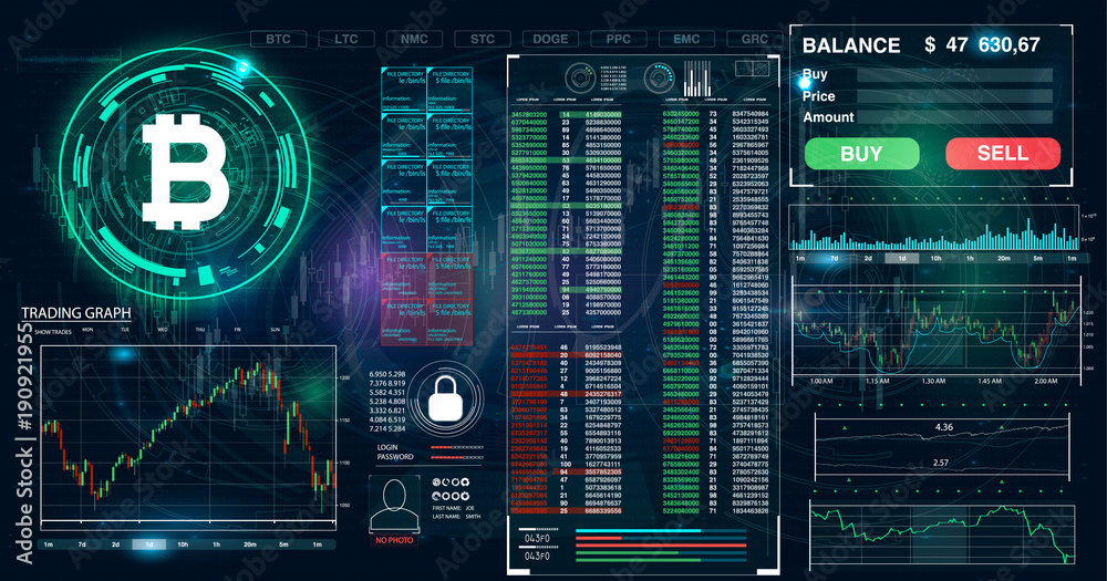 Aufkleber futuristic user interface for trading applications. touch interface. abstract virtual graphic touch 