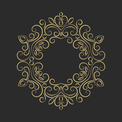 Elegant hand drawn retro floral frame